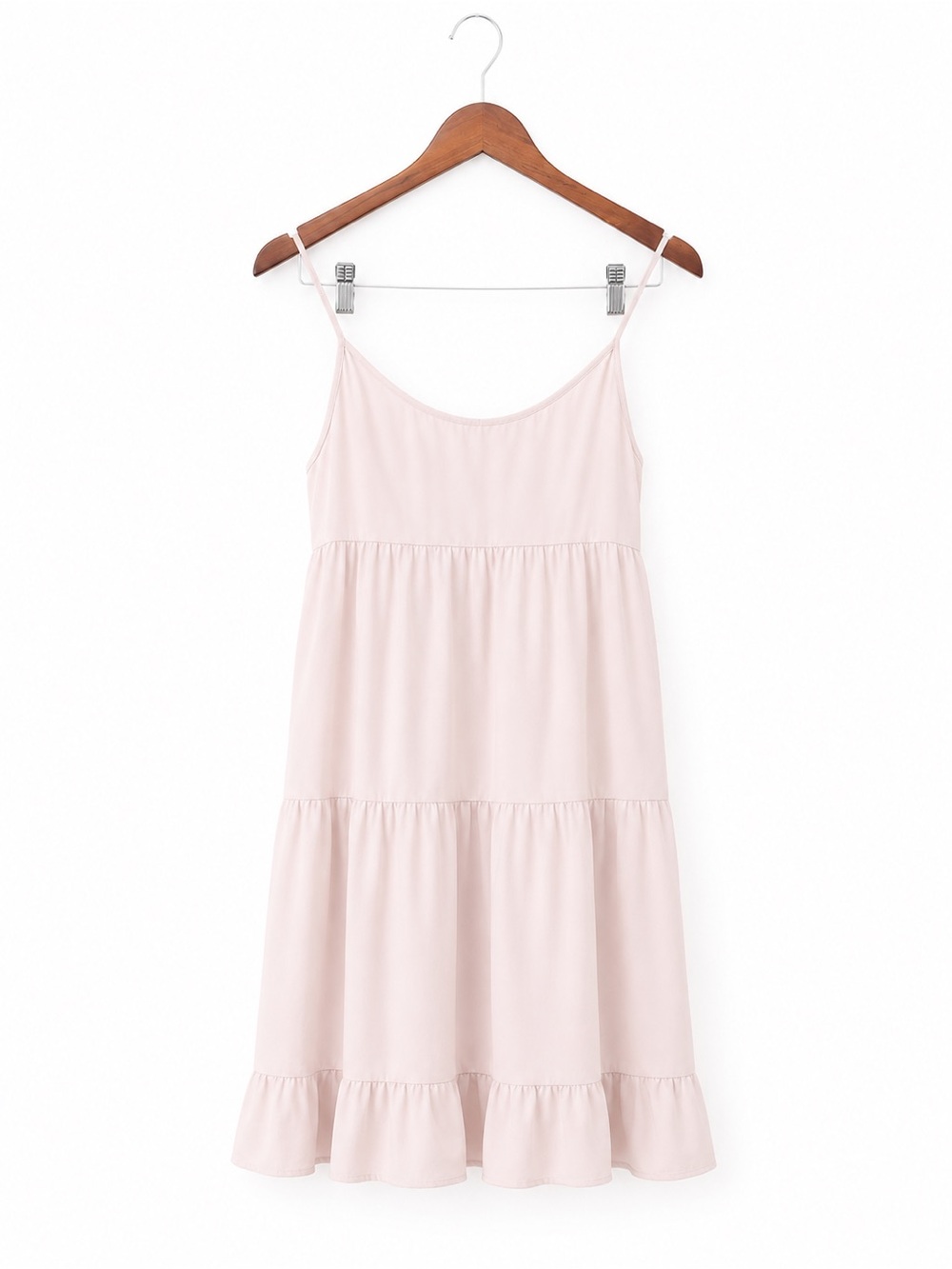 American Eagle Outfitters Light Pink Tiered Mini Dress